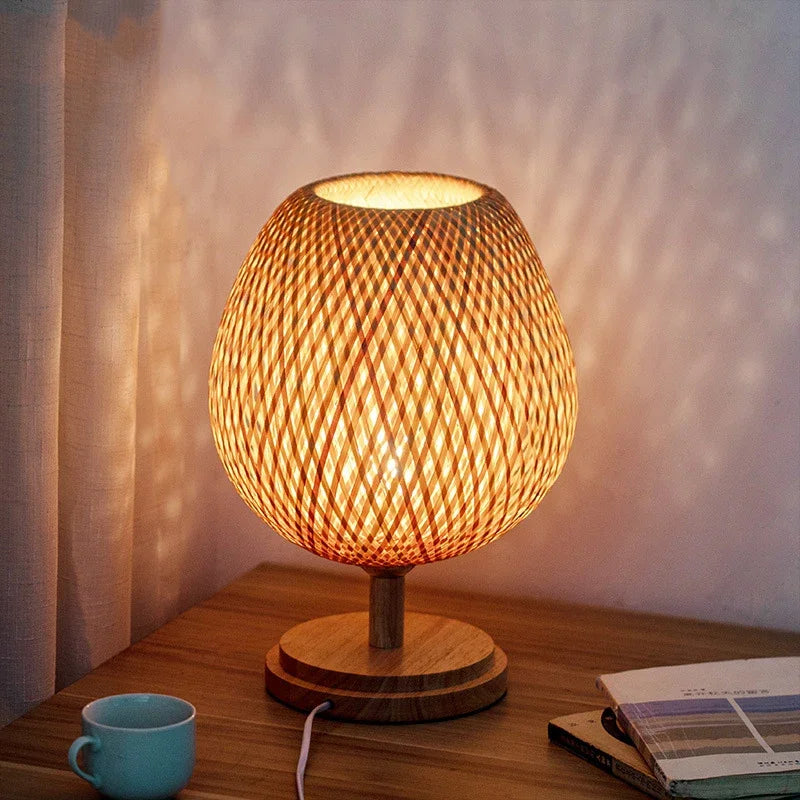 Vintage Bamboo Table Lamp