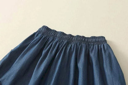 Denimelle Ruffle Waist Shorts