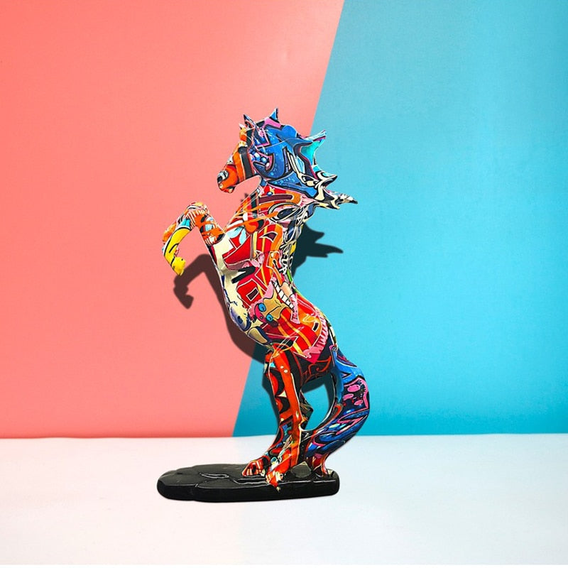 Abstract Graffiti Horse Figurine