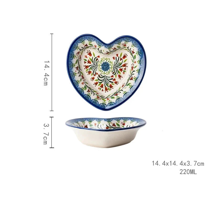 Hand-painted Floral Ceramic Bowl