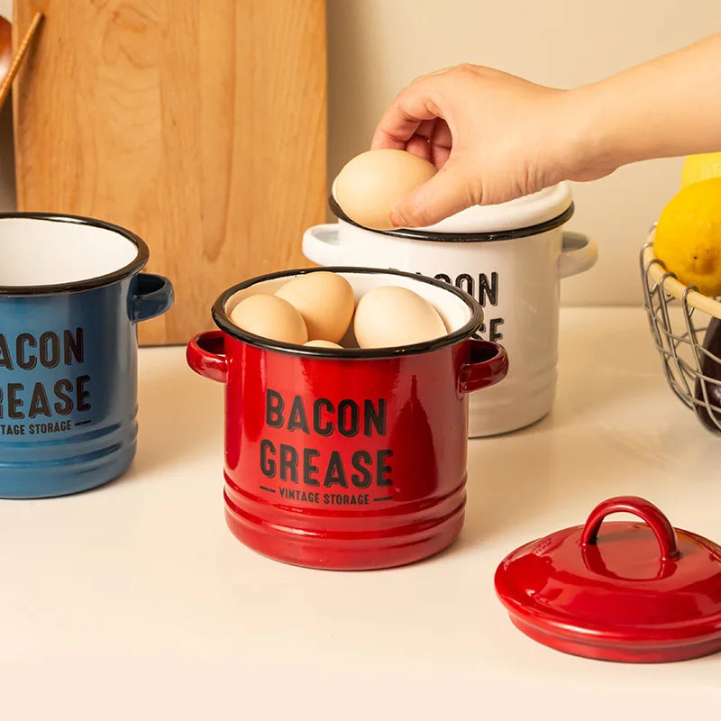 Pots de stockage de graisse de bacon