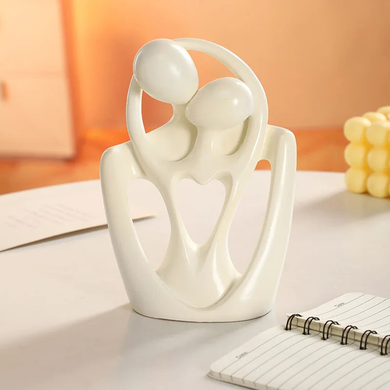 Abstract Couple Sculpture with Heart