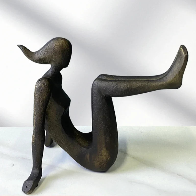 Modern Thinker Girl Statue - Abstract Character Home Decor bookend Figurine Home Decoration Accessories Living Room resin sculpture home decor Sculpture