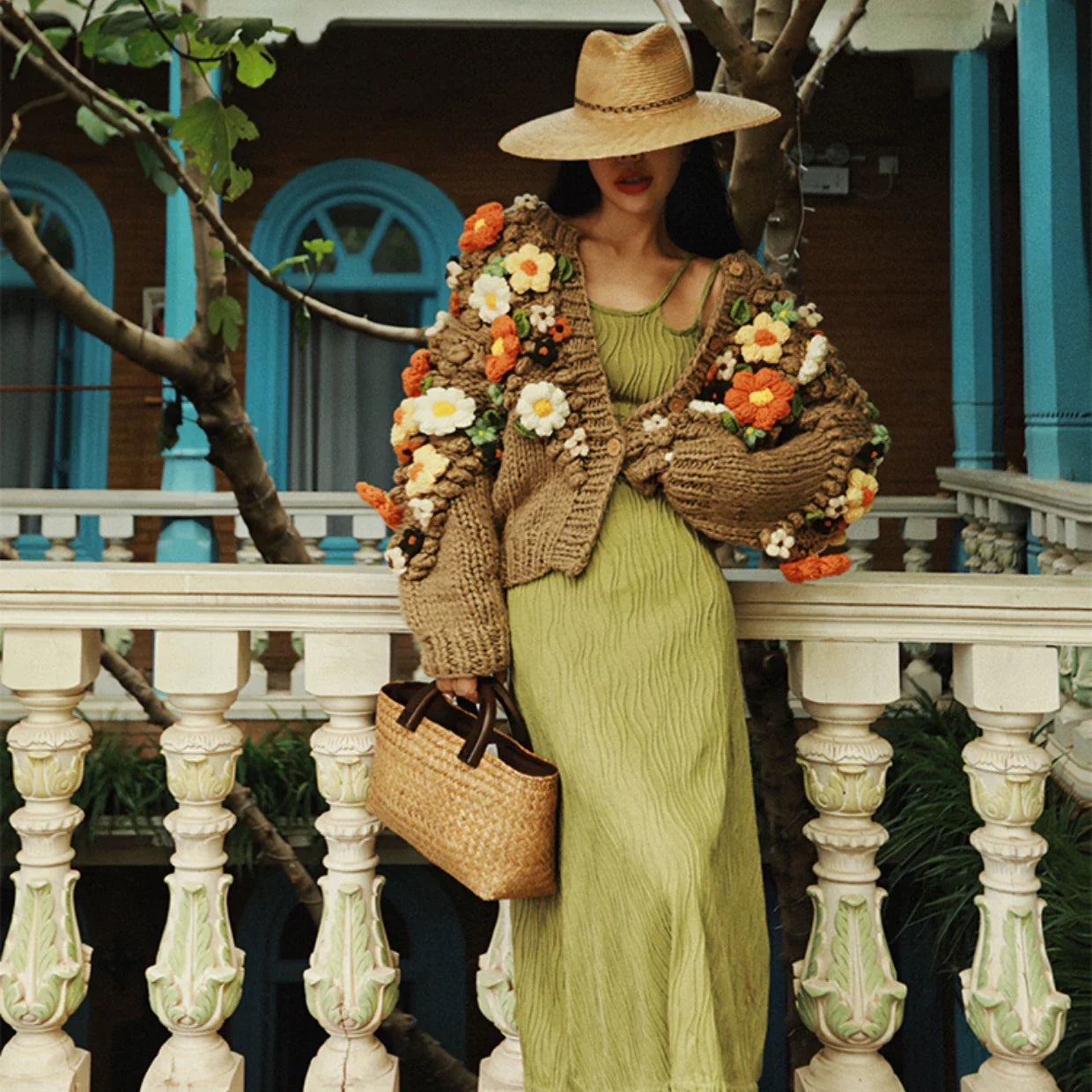 Embroidered Floral Garden Sweater