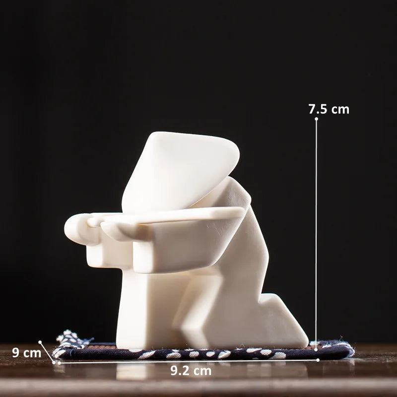 Ceramic Samurai Figurine - Geometric Oriental Desk Decor Ceramic Decor Ceramic Samurai Figurine Figurine Home decor Japanese Decor Living Room Modern Decor