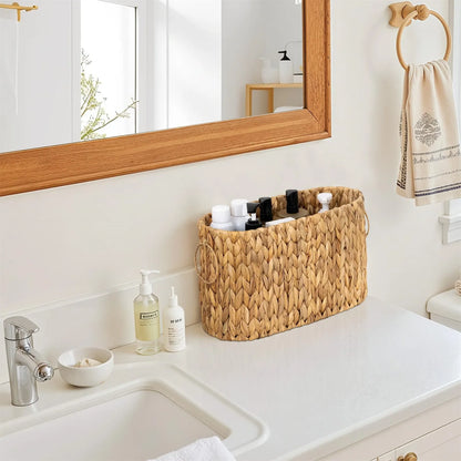 Gewebter Aufbewahrungskorb im Rattan-Stil für den Schreibtisch