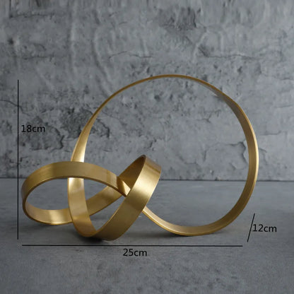 Modern Gold Metal Knot Sculpture