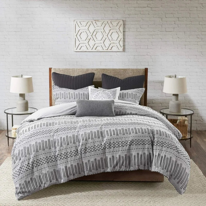 Mid-Century Geometric Bedding Set