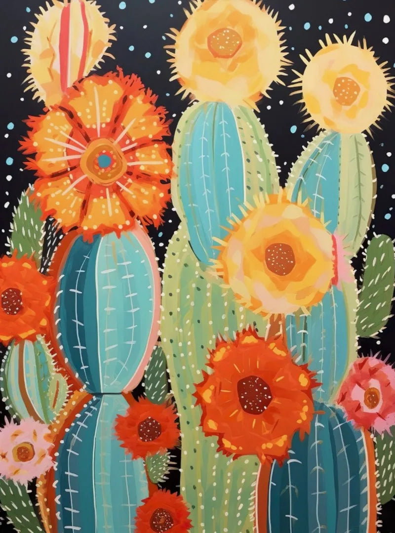 Cactus Bloom Collection Canvas Wall Art