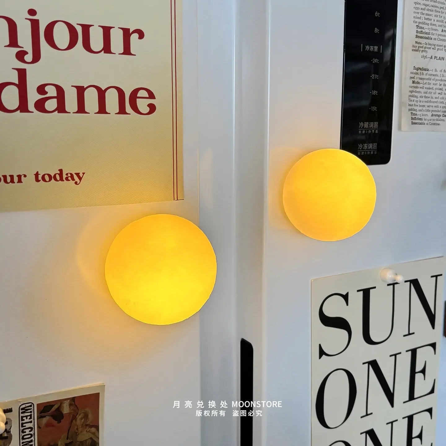 Moon Night Light Fridge Magnets