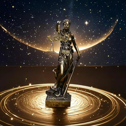Retro Round-Bottom Desk Decor-Justice Goddess Resin Statue