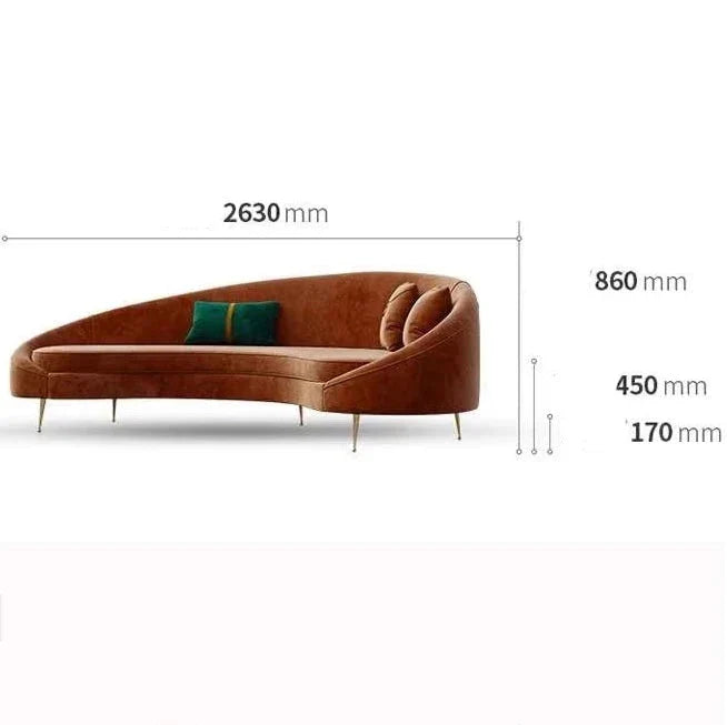 Einzelnes geschwungenes Mid-Century-Sofa