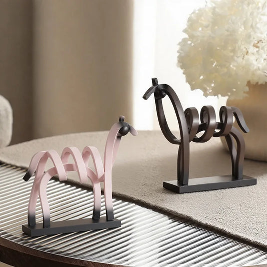 Abstract Hollow Line Horse Resin Sculpture Figurine Sculpture