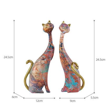 Nordic Resin Abstract Cat Statue