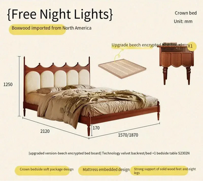 CrownRest™ Solid Wood Bed