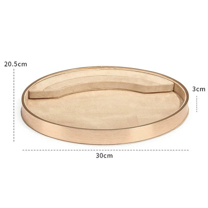 Oval Metal & Velvet Jewelry Organizer Tray