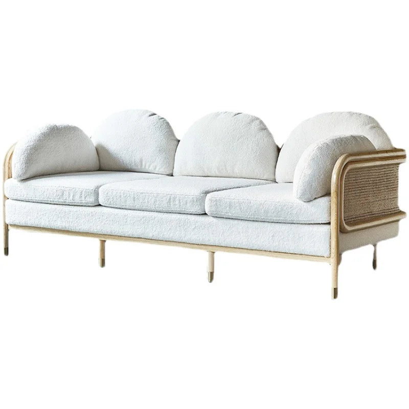 Nordic Rattan Fabric Sofa