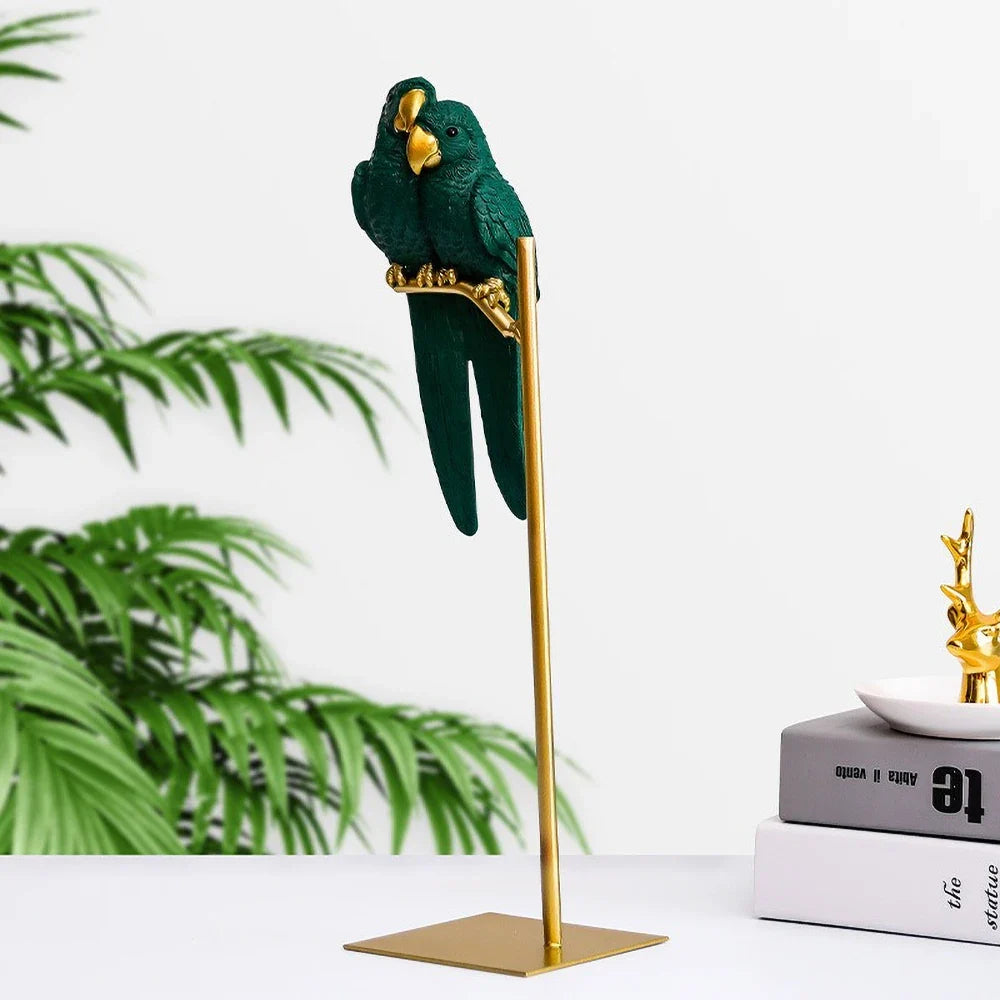 Handmade Couple Parrot Resin Love Bird Desk Ornaments