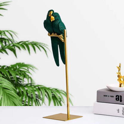 Handmade Couple Parrot Resin Love Bird Desk Ornaments