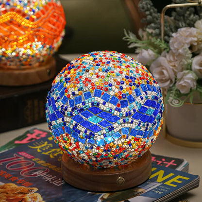 Mosaic Glass Ball Night Lamp