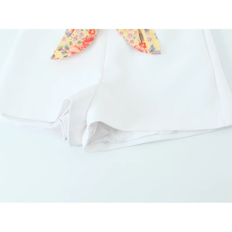 SILKROYA Scarf Belt Shorts