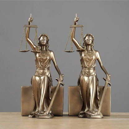European Antique Justice Goddess Bookends