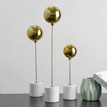 Balloon Marble Base Metal Ornaments