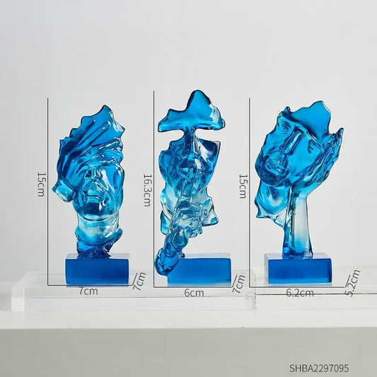 Abstract Face Statue Set