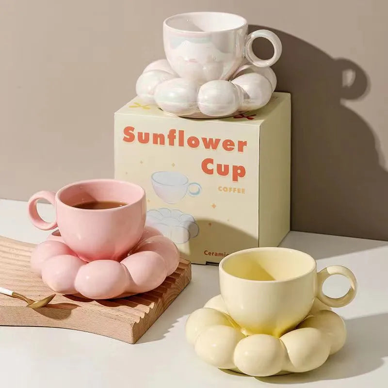 Flower Shape Coffee Cup & Saucer Set