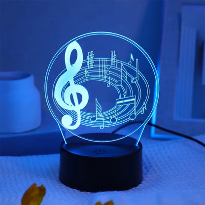 3D Musical Note Night Light