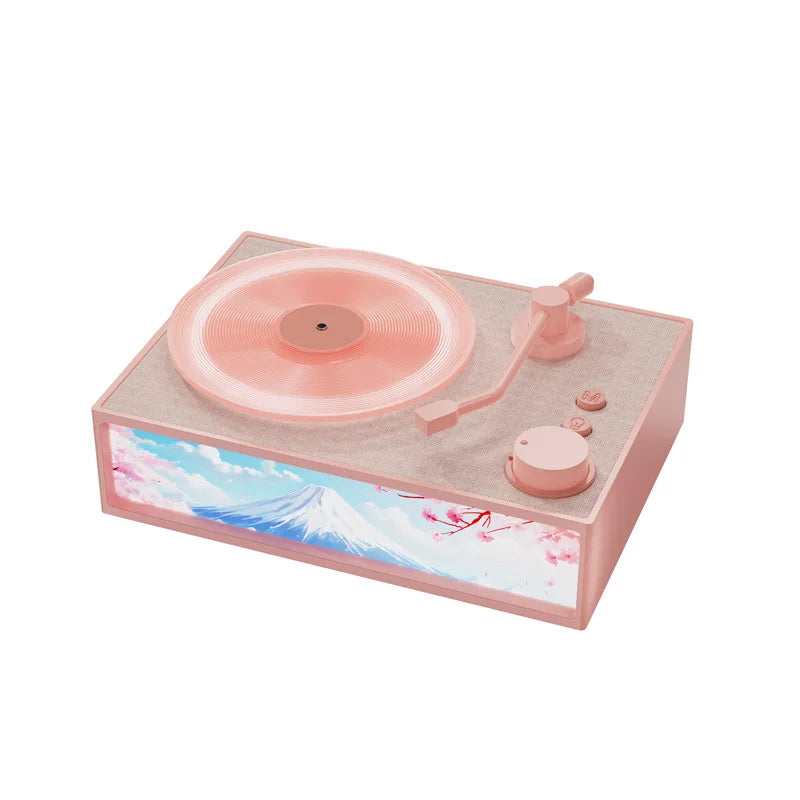 Enceinte Bluetooth de style tourne-disque rétro
