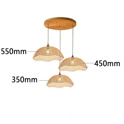 Set di lampade a sospensione intrecciate in bambù