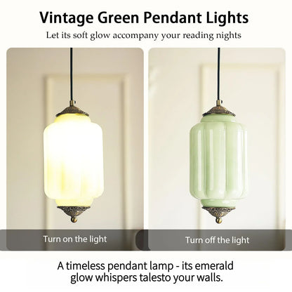 Suspension vintage en verre strié