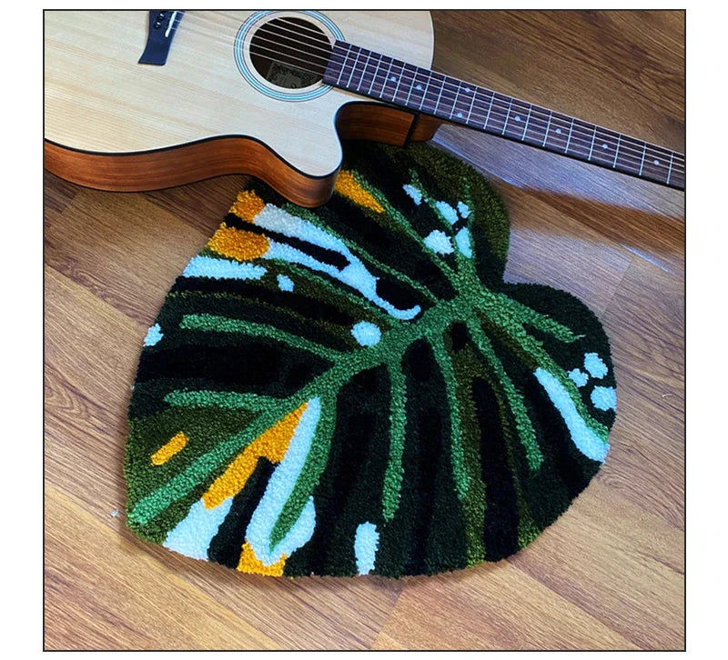 Handmade Monstera Floor Mat