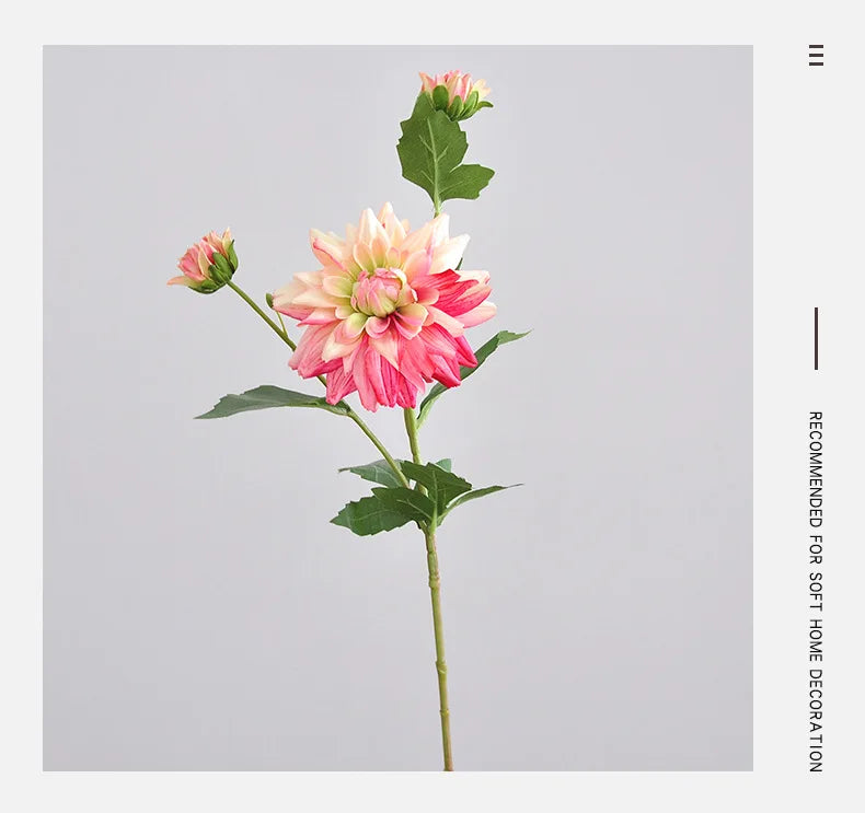 NordDahl Triple Bloom Artificial Dahlia Stem