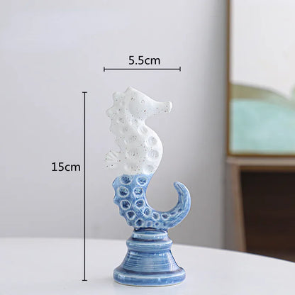 Resin Seahorse Chess Piece Statue
