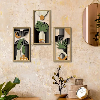 Geometric Botanical Wall Art Set (3pcs)