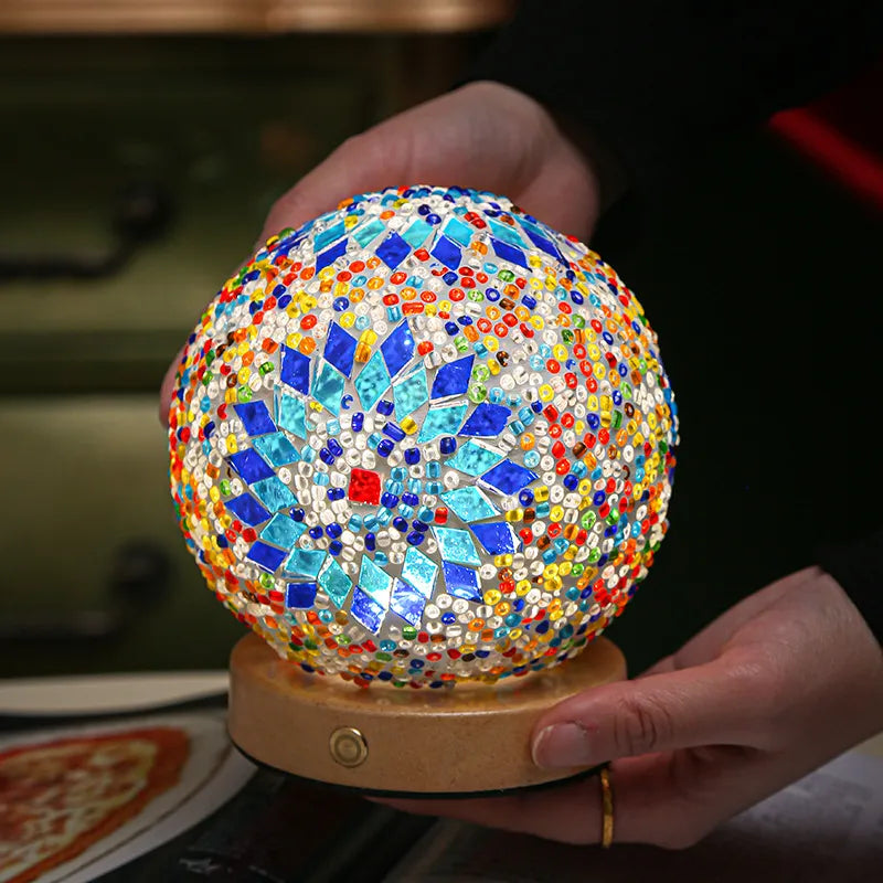 Mosaic Glass Ball Night Lamp