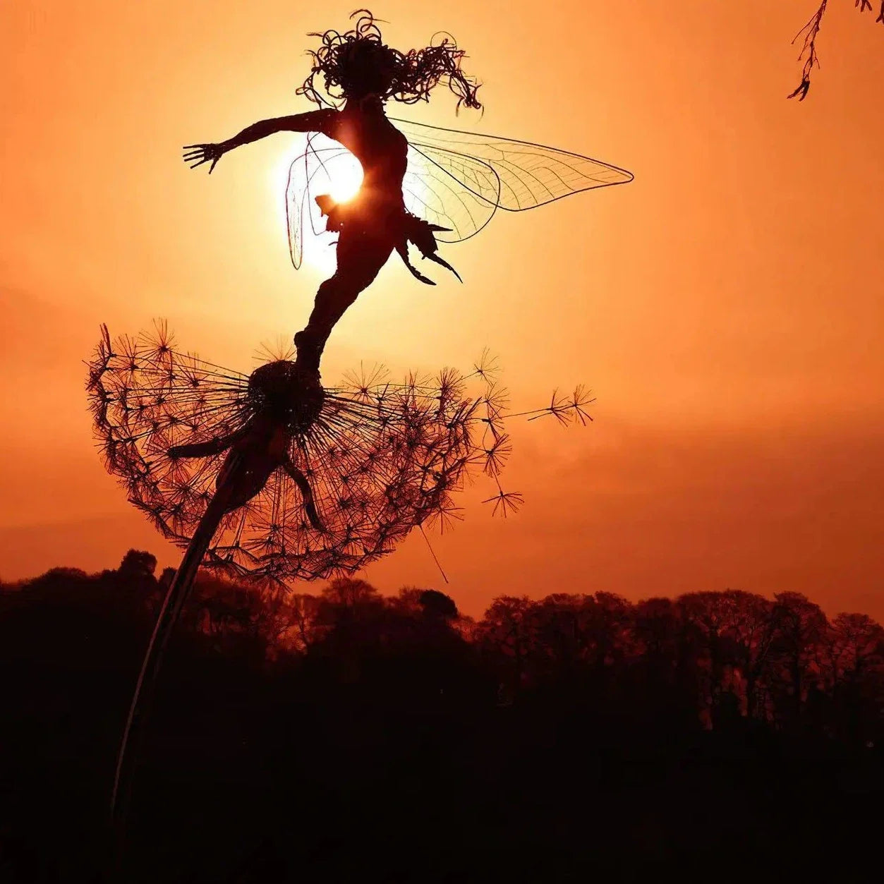 Fairy Dancing with Dandelion Garden Statue