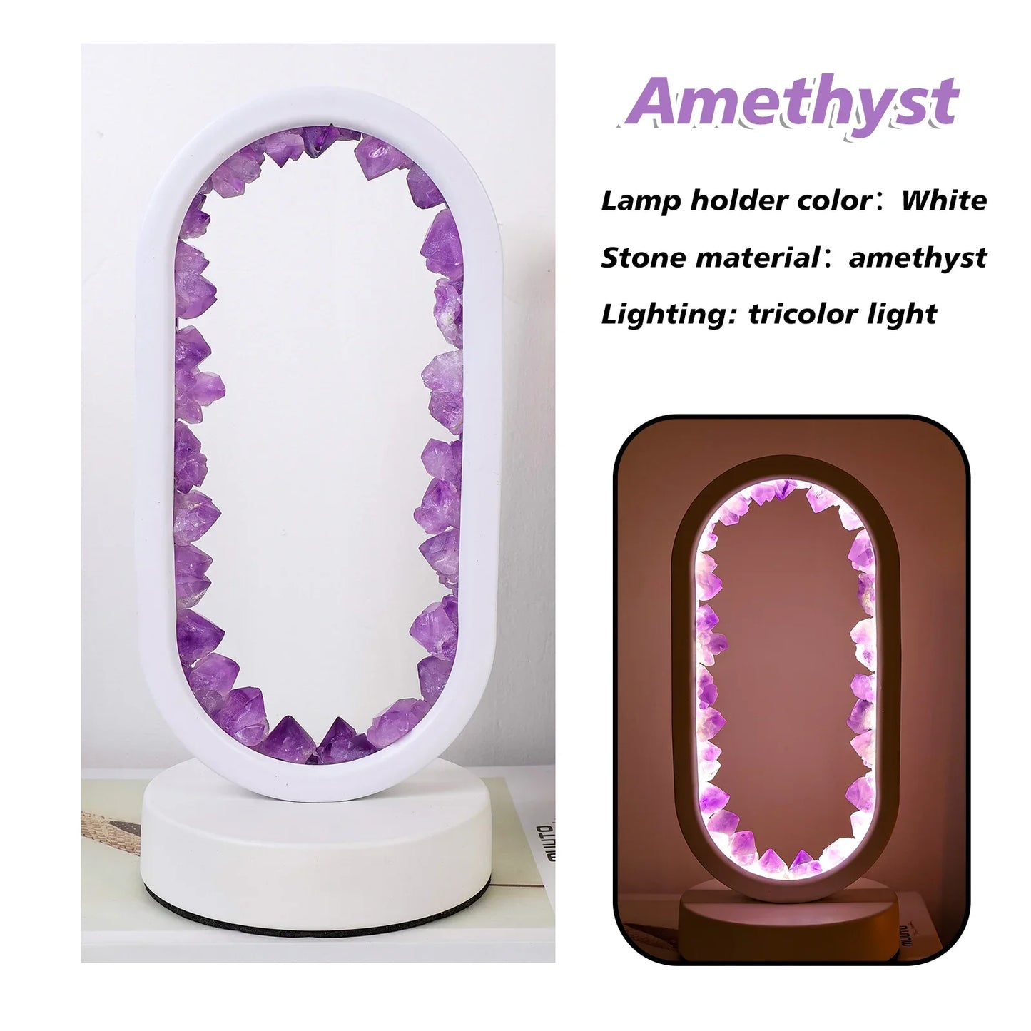 Natural Amethyst Oval Night Light