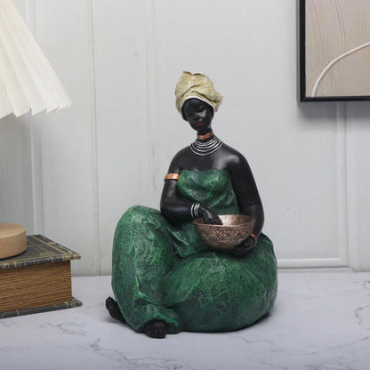 The Serene Spirit African Woman Figurine