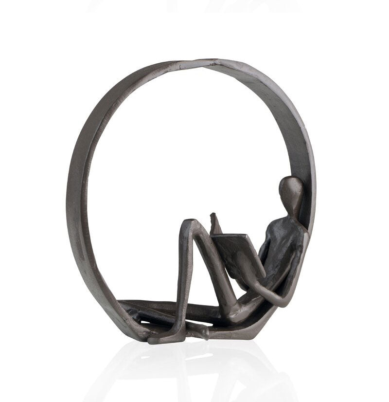 Iron Reader Sculpture