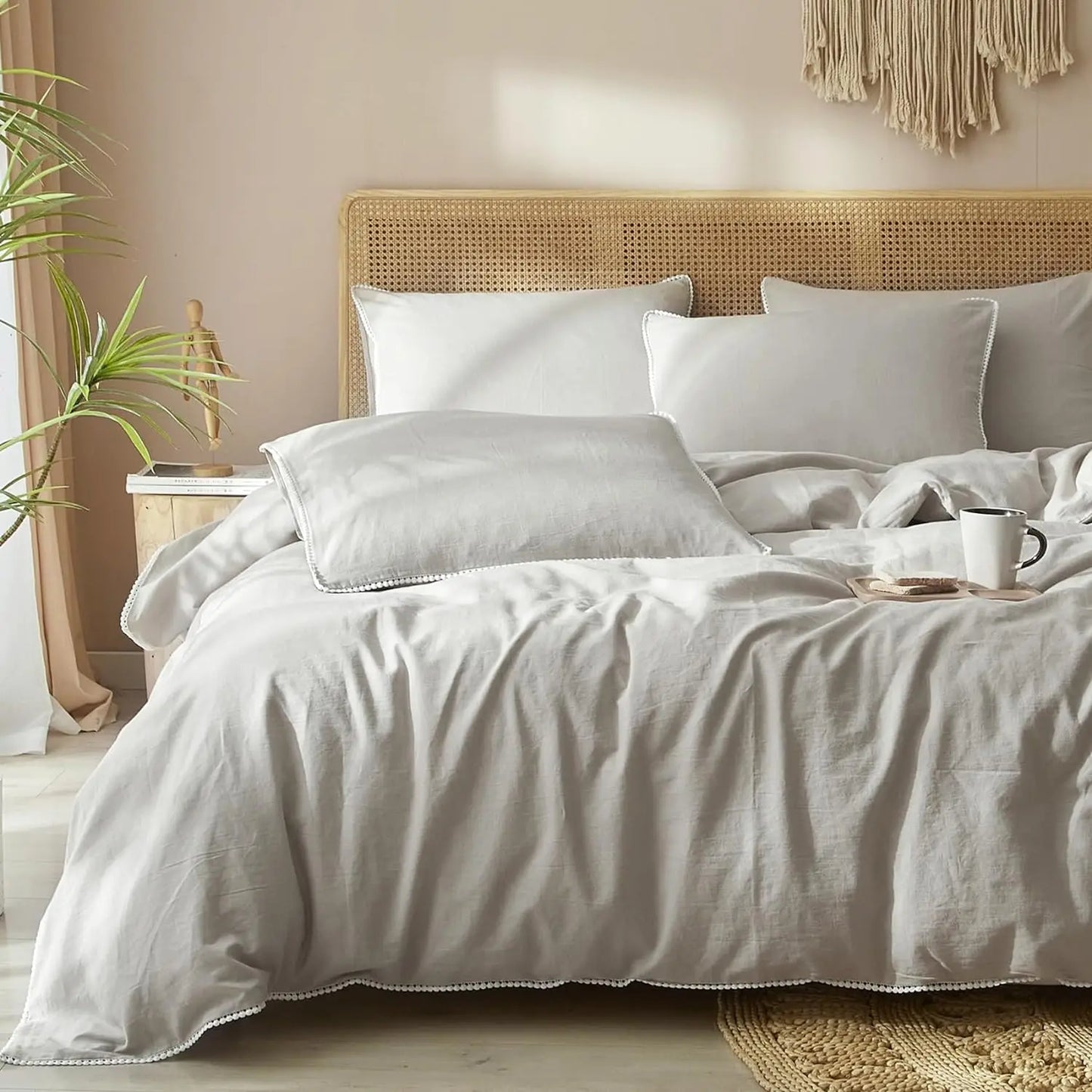 Cream Linen Duvet Cover Set