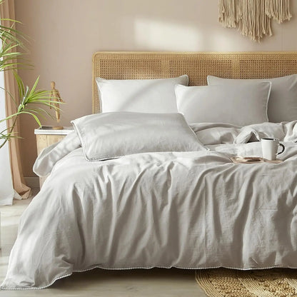 Cream Linen Duvet Cover Set