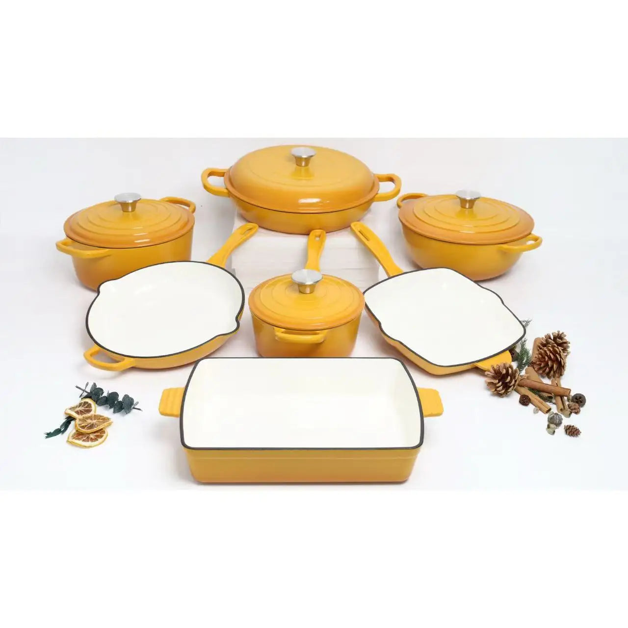AuraNest™ 11-Piece Cast Iron Cookware Set