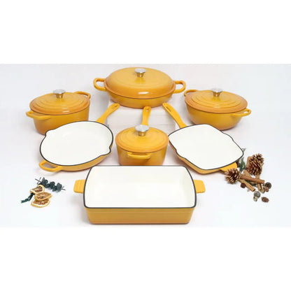 AuraNest™ 11-Piece Cast Iron Cookware Set
