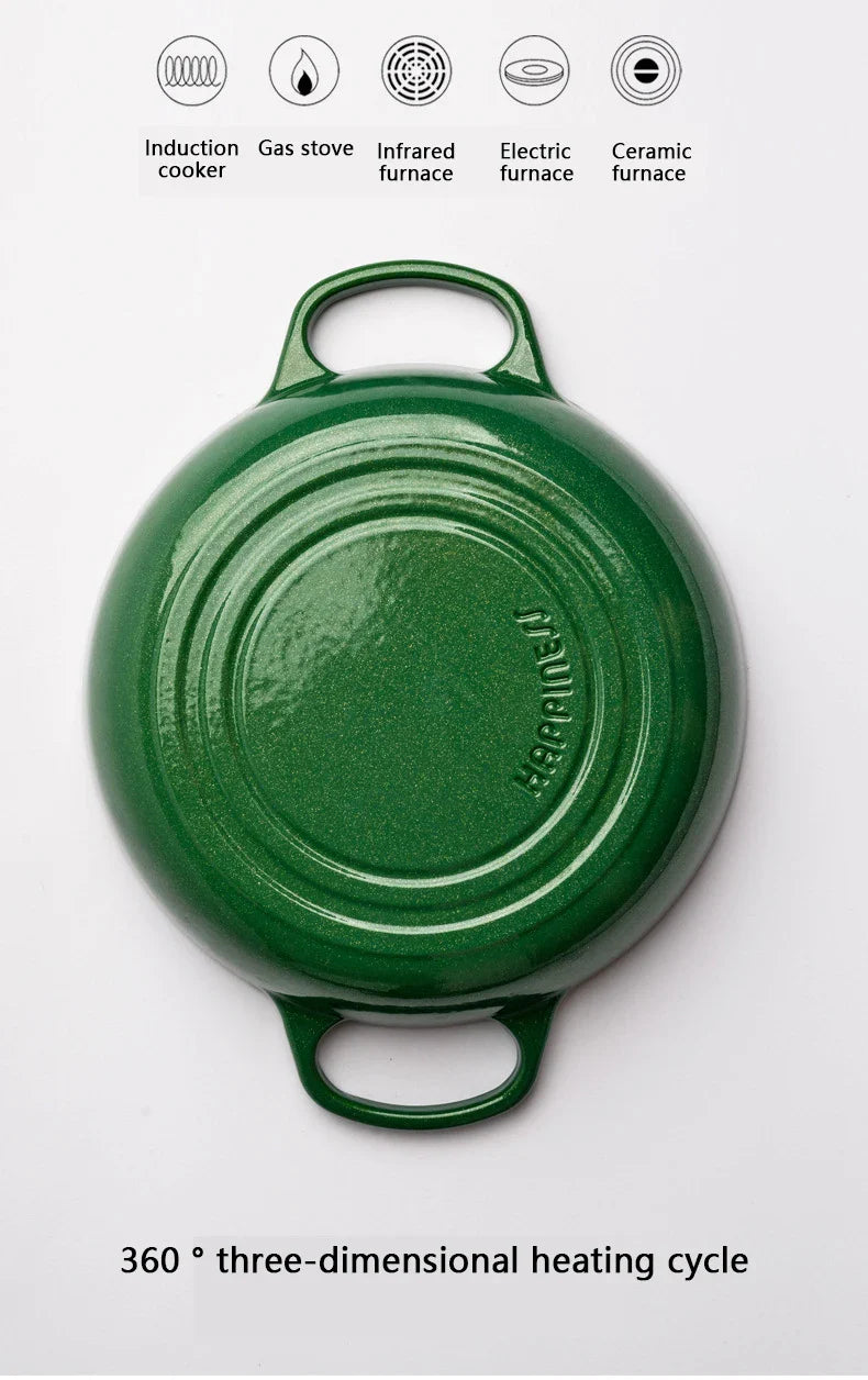 Green Cast Iron Cooking Pot