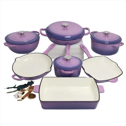 AuraNest™ 11-Piece Cast Iron Cookware Set