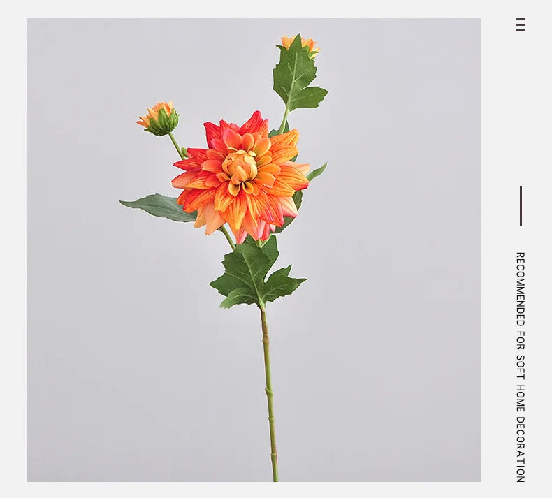 NordDahl Triple Bloom Artificial Dahlia Stem
