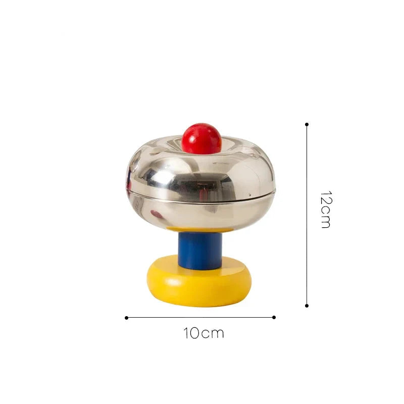 Postmodern Stainless Steel Ashtray with Lid